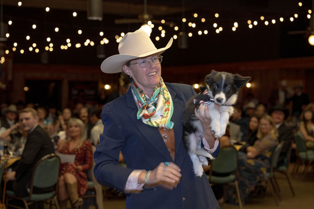 A puppy up for auction at the 2023 gala